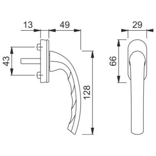 Hoppe Fenstergriff Tokyo F1 Alu natur